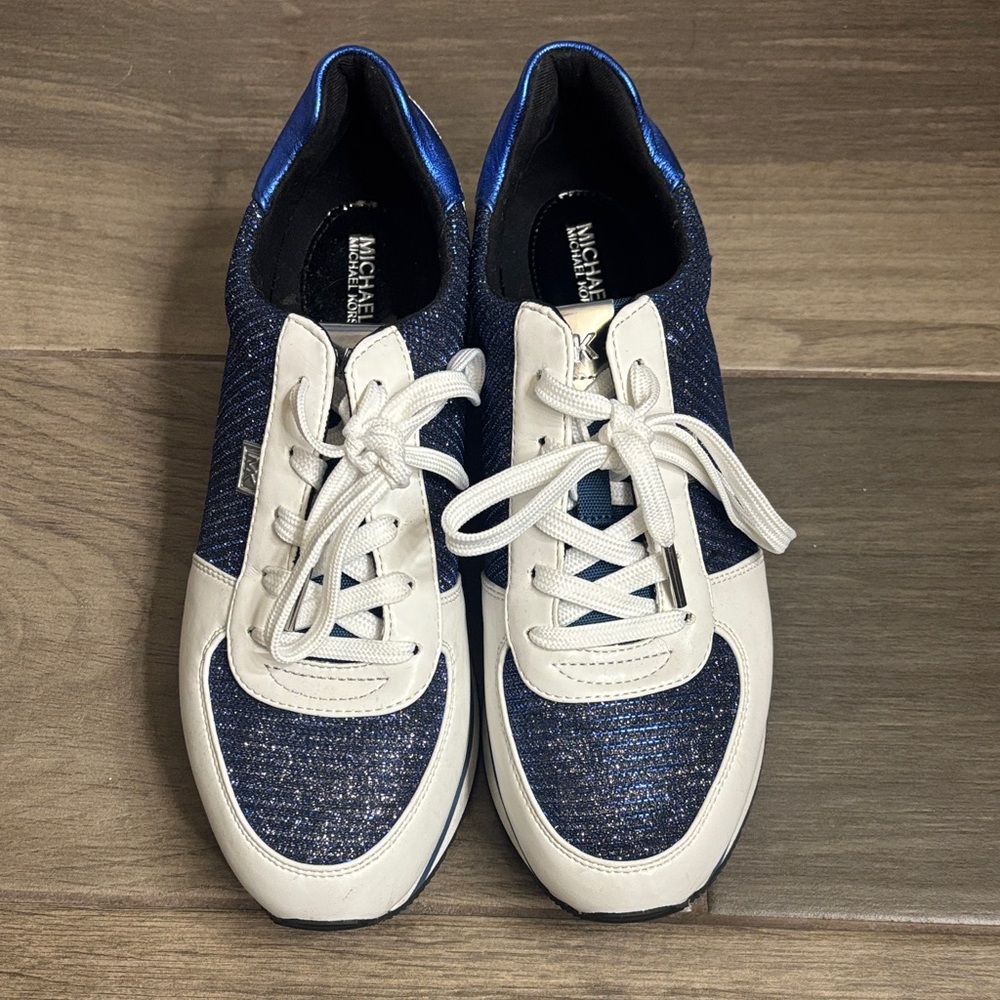 Michael Kors Navy and White Women's Sneakers